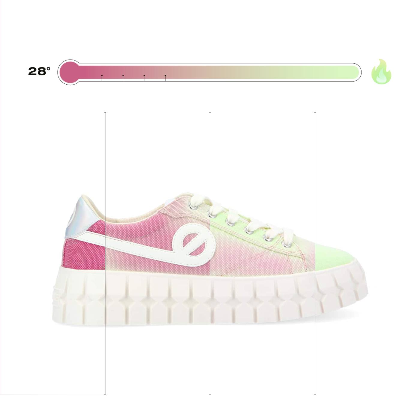 SNEAKER PLAY W - LUCE SOLARE - FUXIA/VERDE